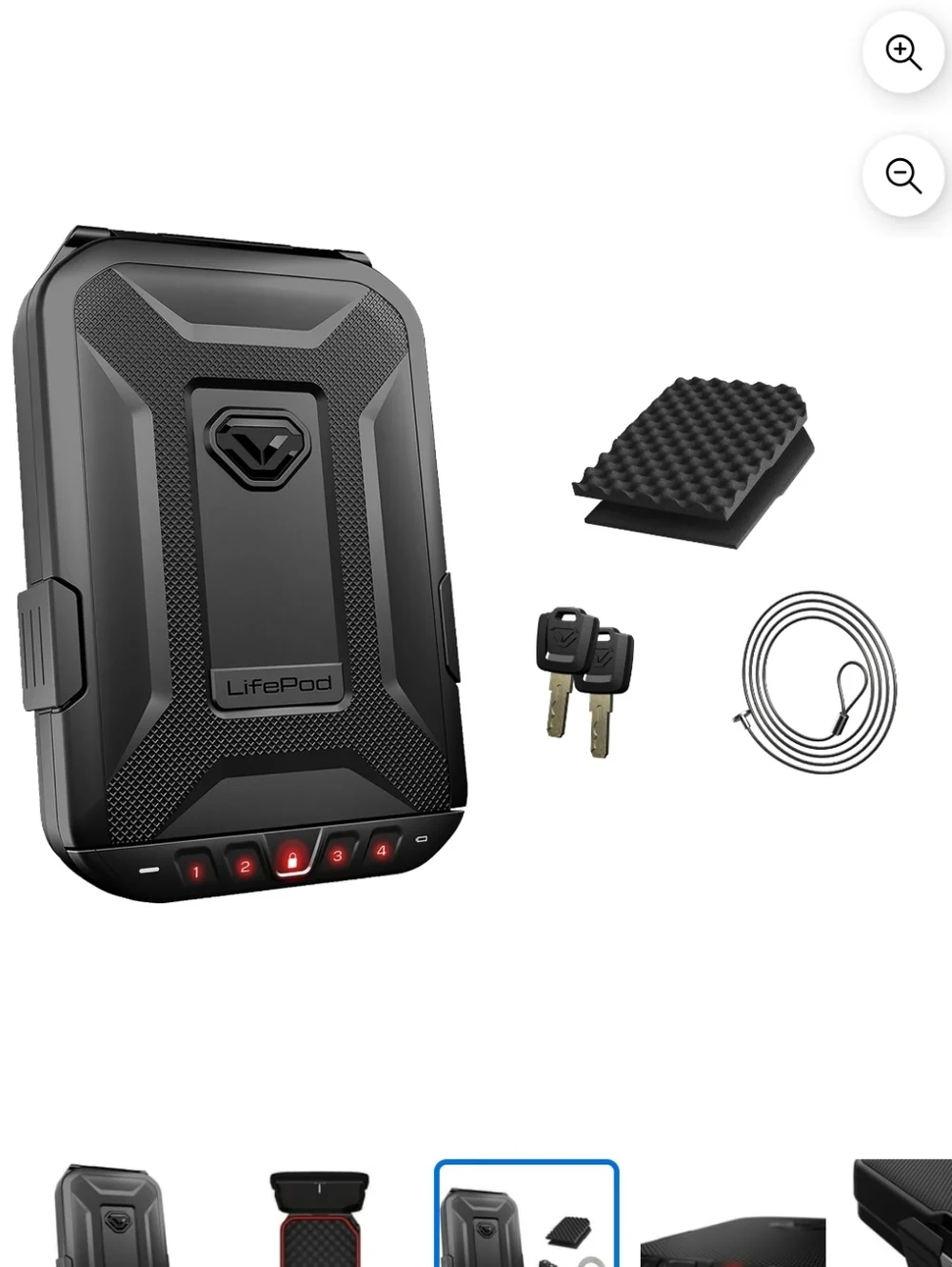 LifePod Weatherproof Lockbox - Black XLP10-BK New Sealed Protect Guns, Documents - Picture 3 of 13